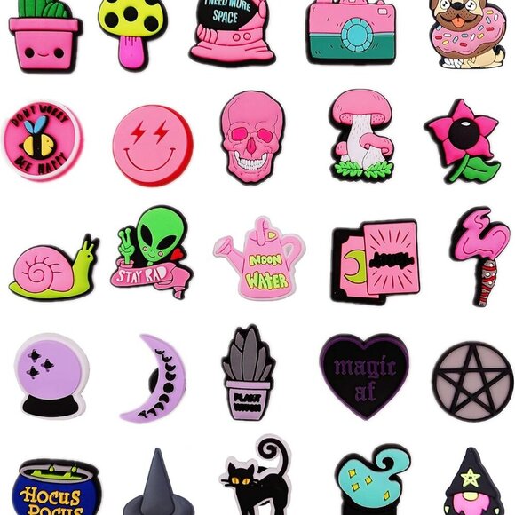 Other - Shoe Charms Pink Witch Goth Dog Cat Cowgirl Clogs Shoe Decoration